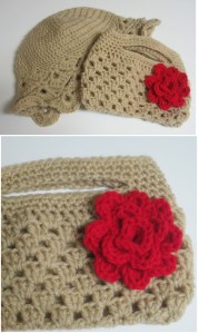 Hat and Clutch I made from some free patterns online. Links in post!