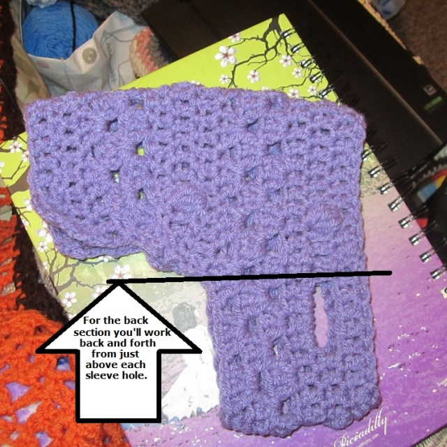 Working back from sleeve to sleeve